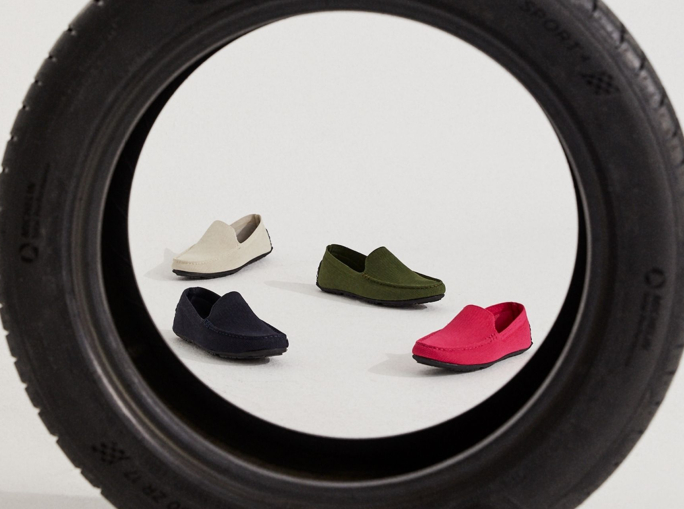 Moda circolare:  i mocassini in gomma riciclata